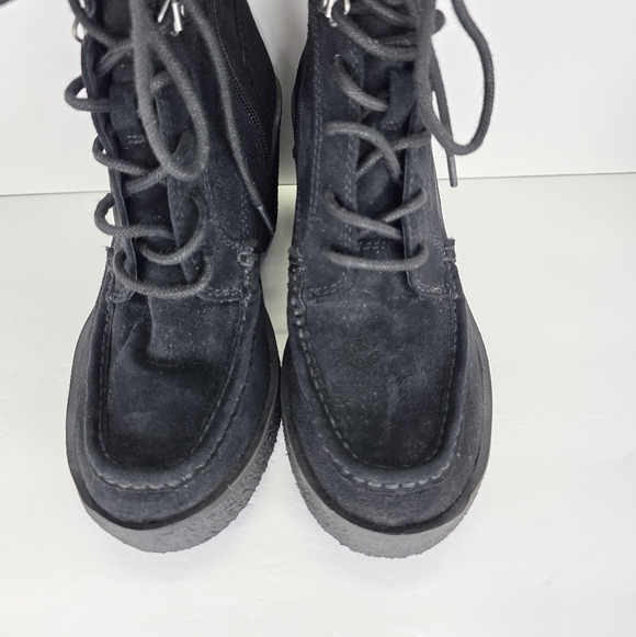 Zodiac Womens Talula Ankle Boots Faux Suede Chunky Wedge Heel Zip Size 6.5 Black - Picture 10 of 15